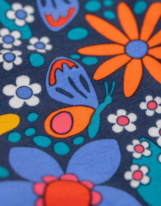 Frugi Leona Printed Leggings, Blue (NAVY), large