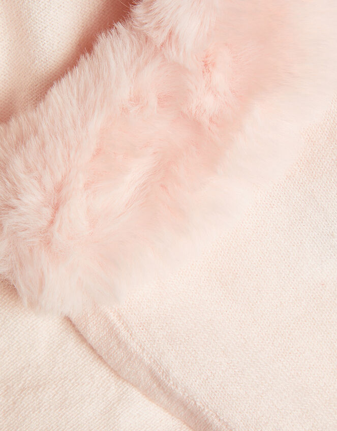 Baby Supersoft Faux Fur Collar Cardigan, Pink (PINK), large