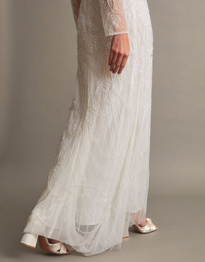 Alexa Beaded Bridal Dress, Ivory (IVORY), large