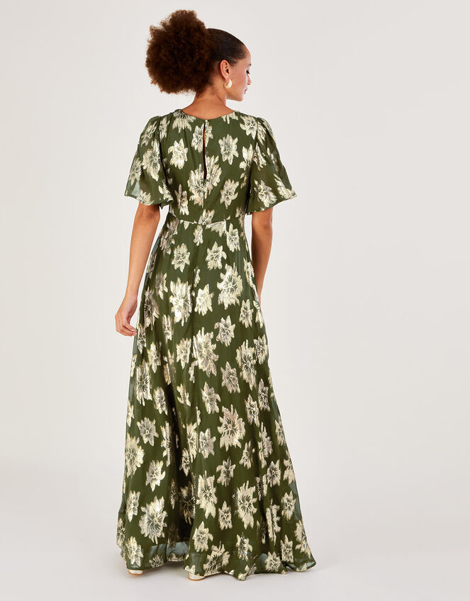 Gianna Metallic Maxi Dress Green | Evening Dresses | Monsoon Global.