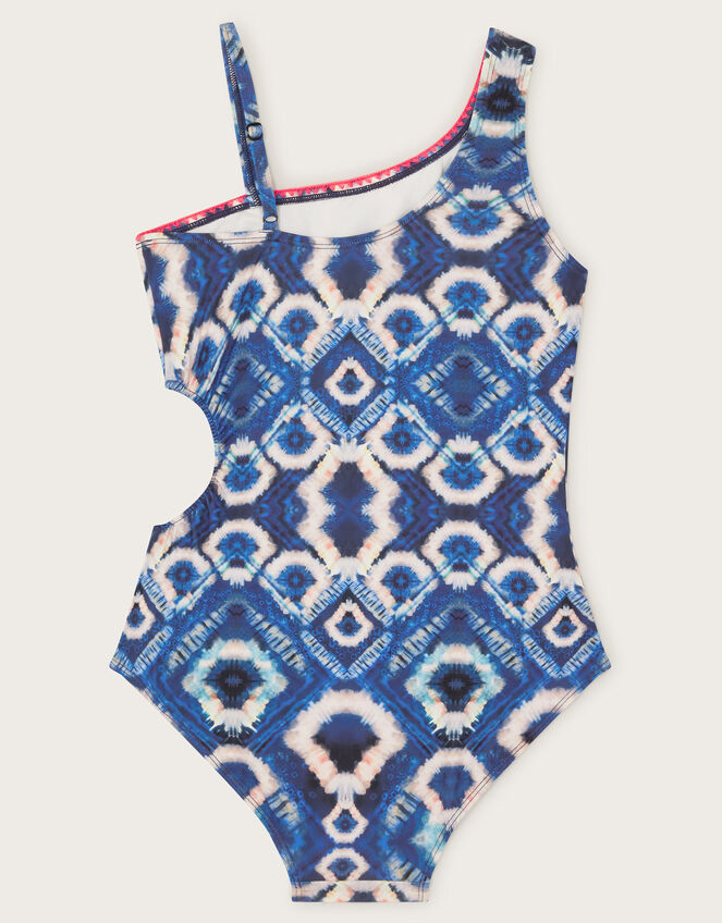 Batik Cut-Out Swimsuit, Blue (BLUE), large