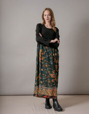 One Hundred Stars Dragon Print Slouch Dress, Green (GREEN), large