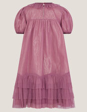 Christmas Unicorn Trapeze Dress, Pink (PINK), large