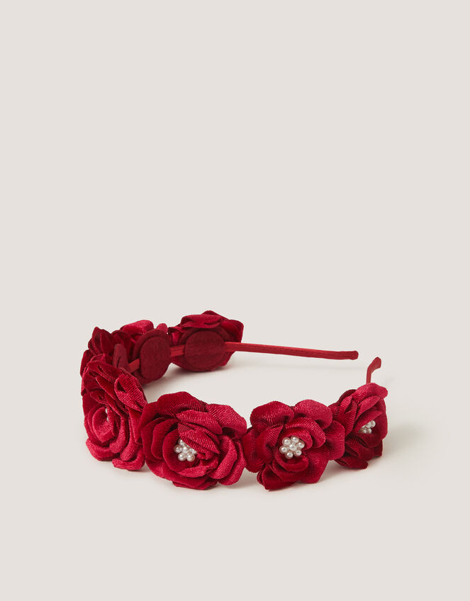 Velvet Rose Pearl Headband, , large