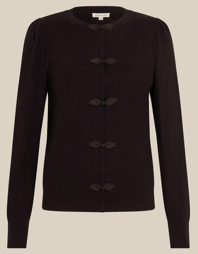 Faye Button Cardigan, Black (BLACK), large