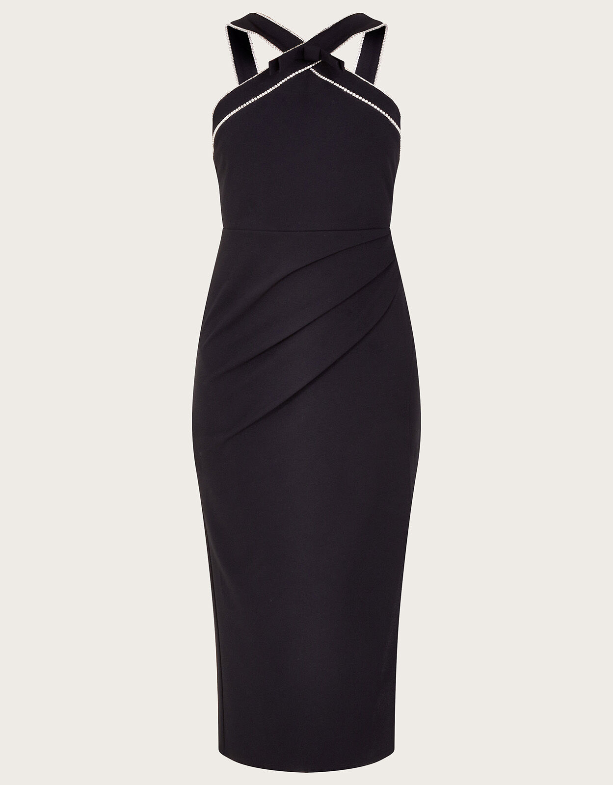 Diana Diamante Halterneck Dress Black