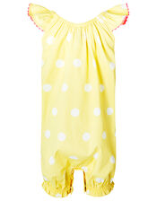 Newborn Baby Ice Cream Romper in Organic Cotton, Yellow (YELLOW), large