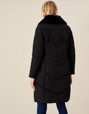 Beverley Faux Fur Collar Coat, Black (BLACK), large