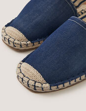 Fliss Stripe Chambray Espadrille Flats , Blue (BLUE), large