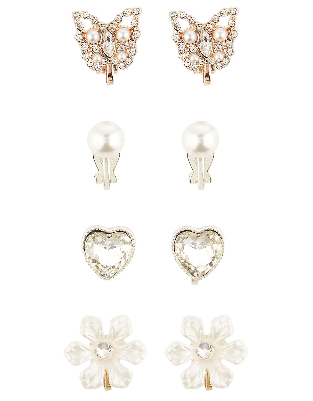 Pearl and Sparkle ClipOn Earring Set Girls' Jewellery Monsoon ROI.