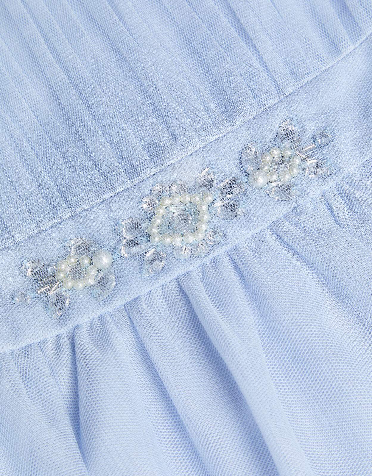 Baby Penelope Embellished Belt Tulle Dress Blue