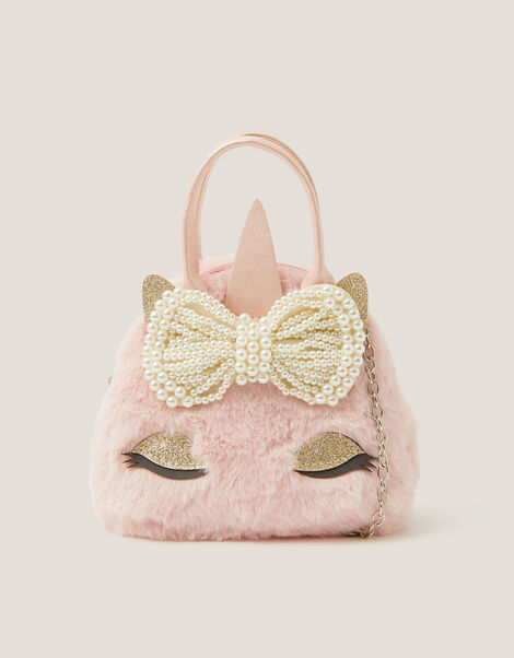 Fluffy Bow Unicorn Handbag, , large