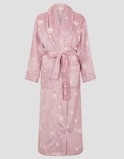 Sami Star Print Dressing Gown, Pink (PINK), large