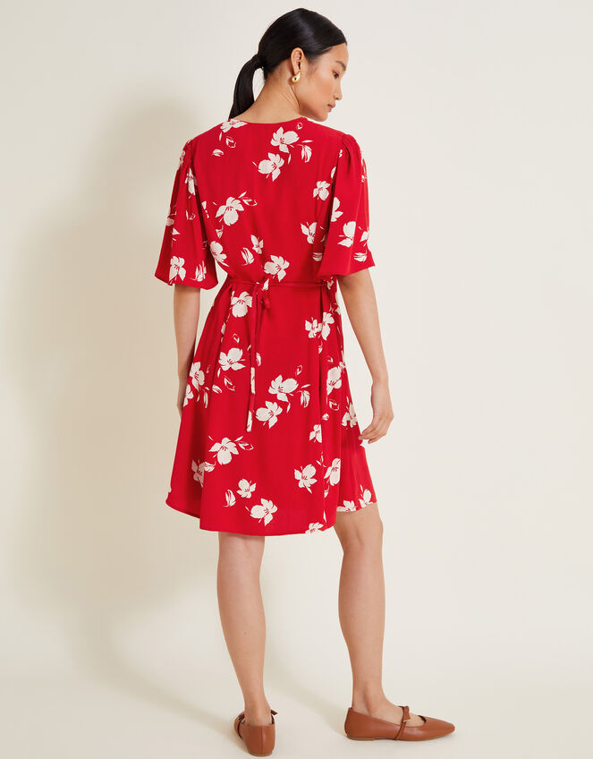 Iggy Floral Wrap Dress, Red (RED), large