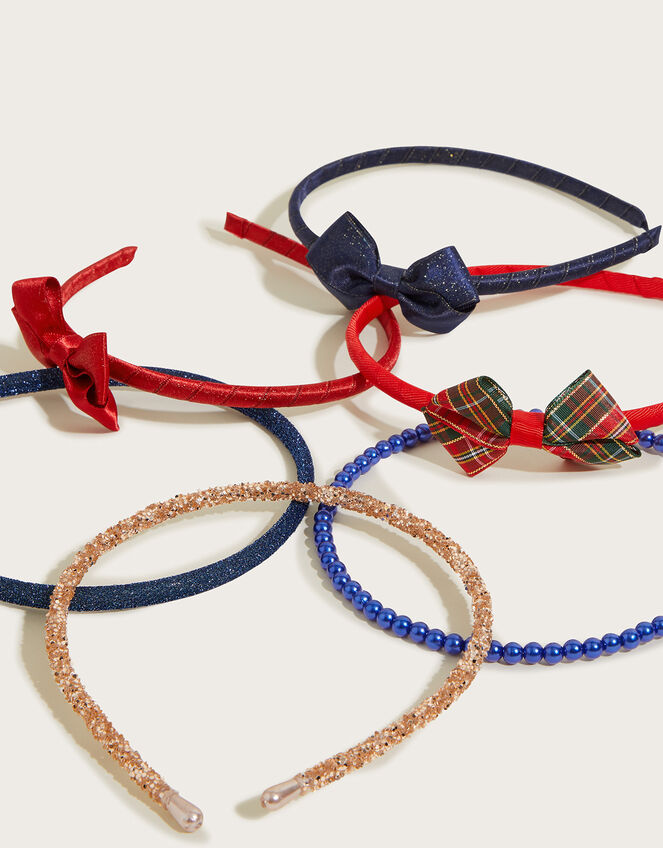School Bow Headbands 6 Pack, , large