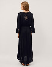 Sophy Embroidered Maxi Kaftan, Black (BLACK), large