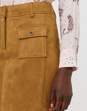 Sally Suedette Midi Skirt, Tan (TAN), large