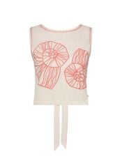 Fabienne Chapot Sansa Shell Embroidered Tie Top, Ivory (IVORY), large