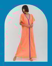 Pitusa Inca Abaya Maxi Sundress, Orange (CORAL), large