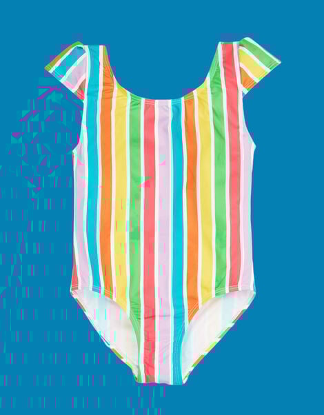 Frugi Marina Stripe Swimsuit , Multi (MULTI), large