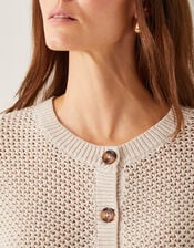 Saya Crochet Short Sleeve Cardigan, Ivory (IVORY), large