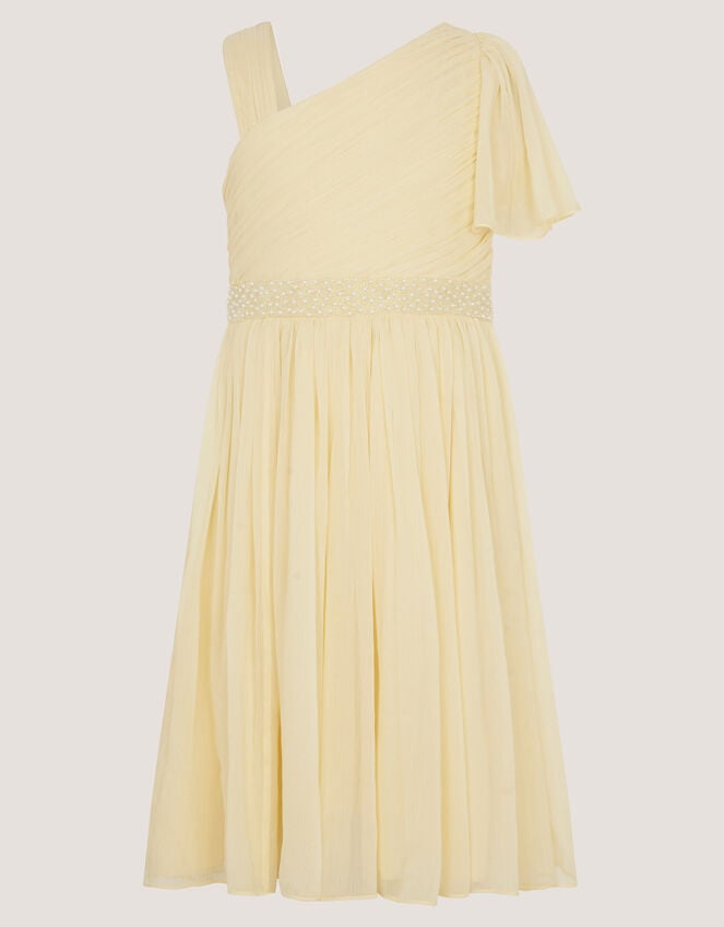 Amalthea Asymmetrical Embellished Party Dress, Yellow (LEMON), large