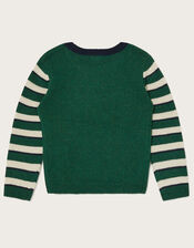 Woodland Animals Knitted Jumper, Green (GREEN), large