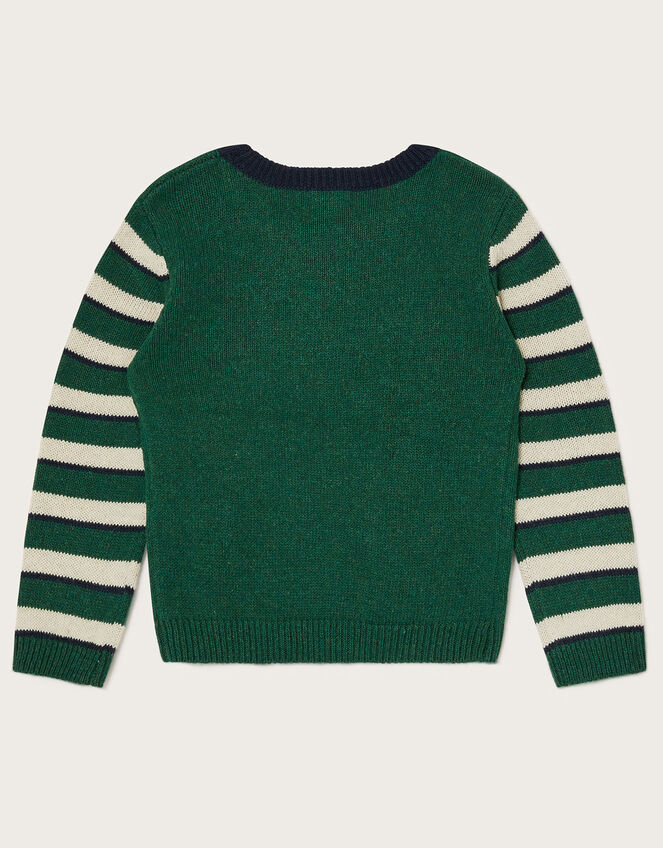 Woodland Animals Knitted Jumper, Green (GREEN), large