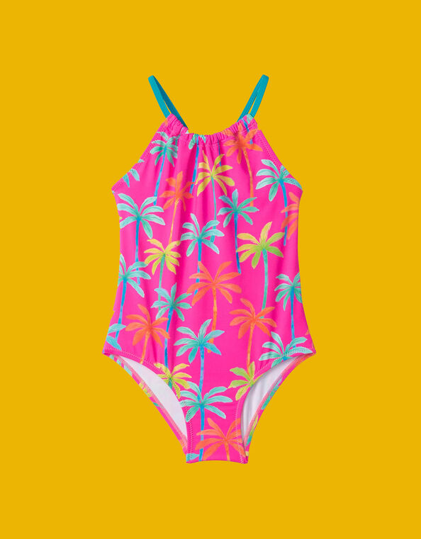 Hatley Palm Print Swimsuit , Pink (PINK), large