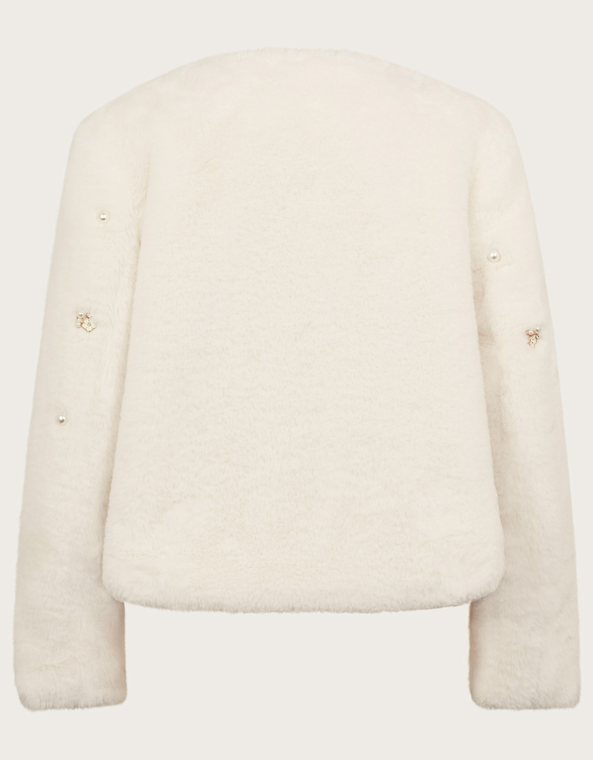 Embellished Faux Fur Coat Ivory Girls Coats Jackets Monsoon Global