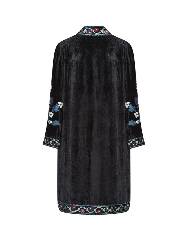 East Tara Embroidered Velvet Jacket, Black (BLACK), large