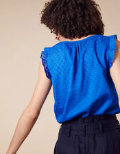 Dobby Top in Organic Cotton, Blue (BLUE), large