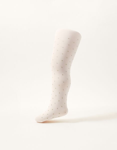 Baby 40 Denier Glitter Spot Tights, Gold (GOLD), large