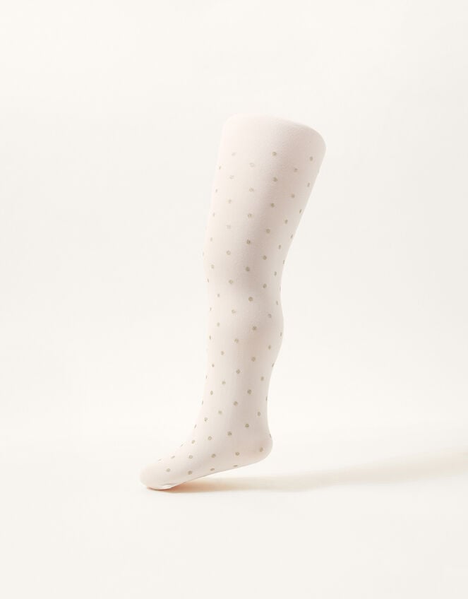 Baby 40 Denier Glitter Spot Tights, Gold (GOLD), large