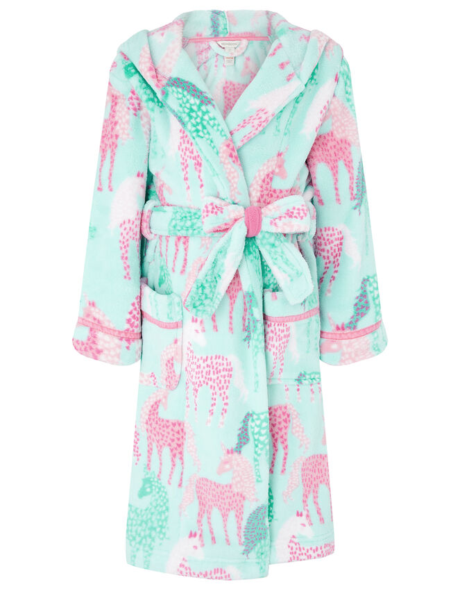 Chunky Unicorn Robe with Recycled Fabric, Blue (AQUA), large