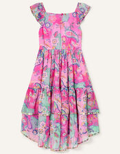 Embellished Paisley Print Maxi Dress, Pink (PINK), large