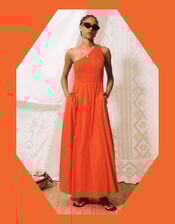 FRNCH Liberatore One Shoulder Maxi Dress, Red (RED), large