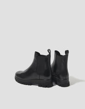 Carrie Chunky Leather Chelsea Boots, Black (BLACK), large