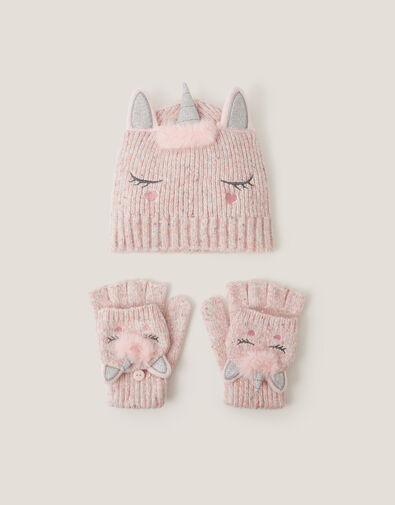 Unicorn Beanie Hat & Gloves Set, Multi (MULTI), large
