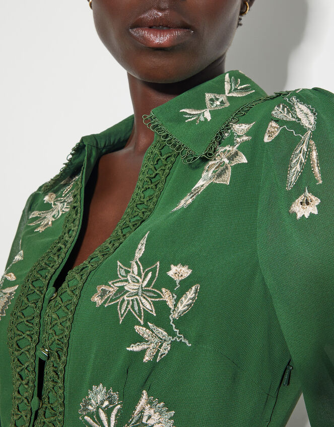 Erica Shirt Dress, Green (GREEN), large