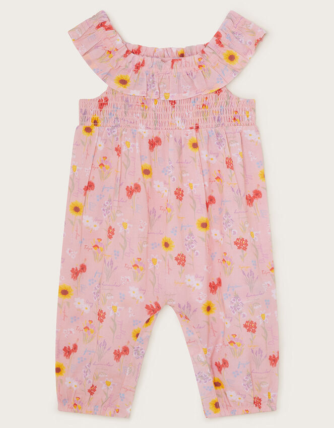 Newborn Sunflower Romper, Pink (PALE PINK), large