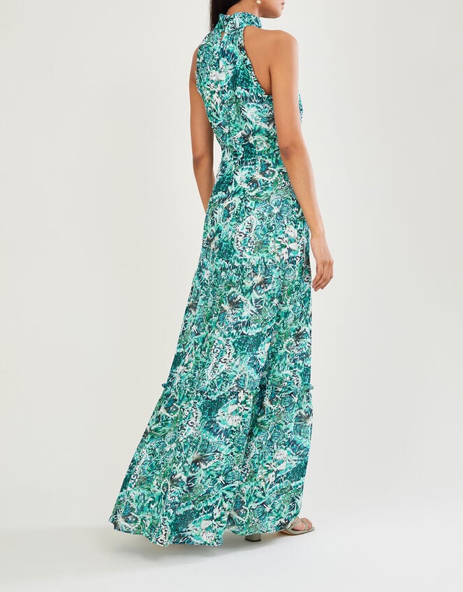 Arlo Halter Print Maxi Dress, Green (GREEN), large