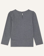 Sequin Shoulder Top, Grey (CHARCOAL), large
