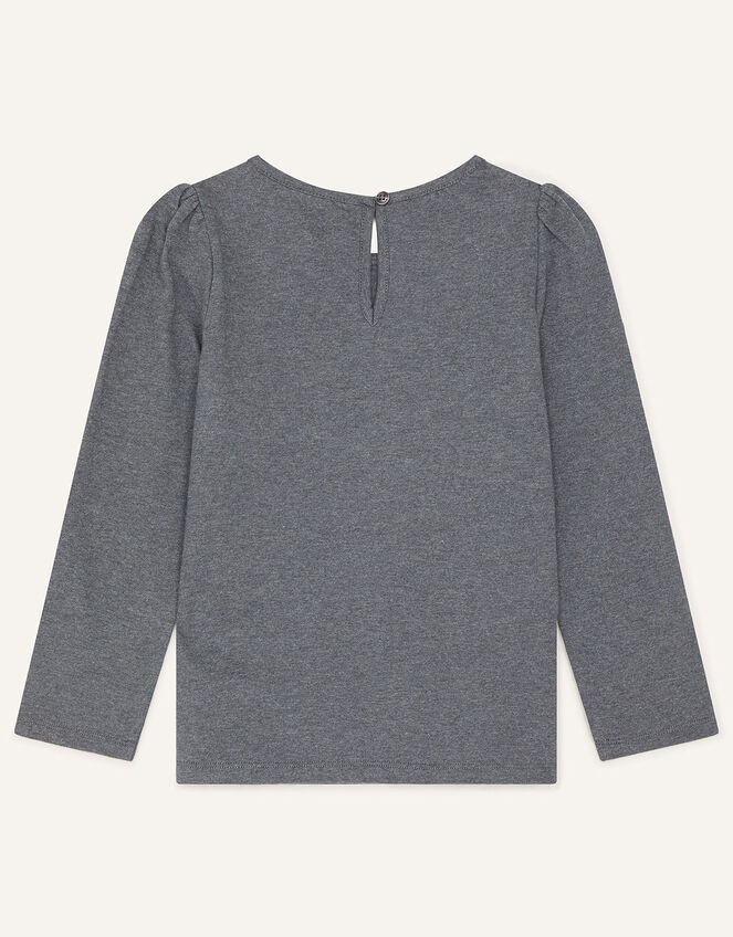 Sequin Shoulder Top, Grey (CHARCOAL), large