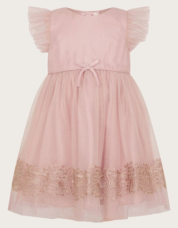 Baby Ayra Sparkle Lace Dress, Pink (PINK), large