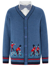 Lenny London Cardigan, Shirt and Bow Tie Set, Blue (BLUE), large