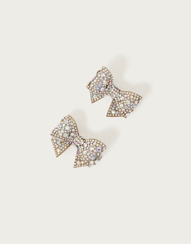Twinkle Bow Hair Clips Set of Two, , large