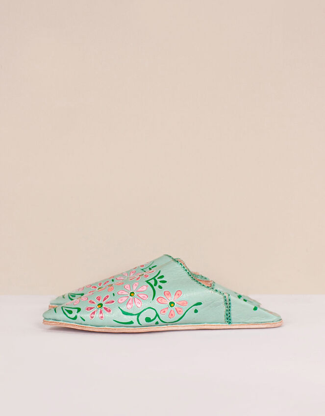 Bohemia Design Babouche Slippers, Green (SAGE), large
