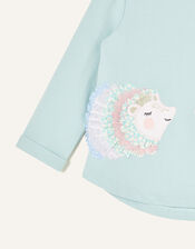 Baby Hedgehog Sweat Top and Leggings, Blue (AQUA), large