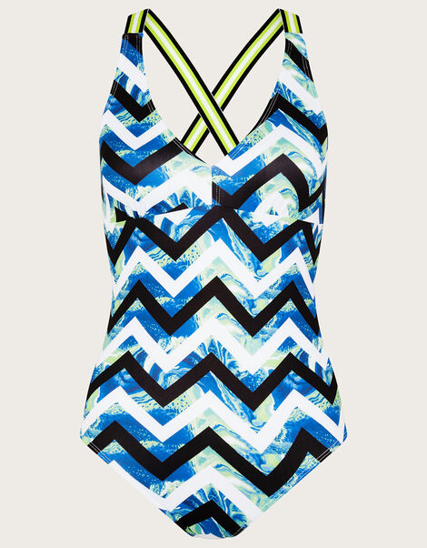 Chevron Marble Swimsuit, Multi (MULTI), large